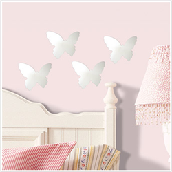 Butterfly Peel & Stick Mirrors (4 Pack)