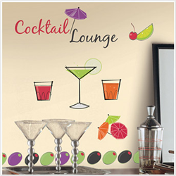 Cocktail Lounge Peel & Stick Wall Decal