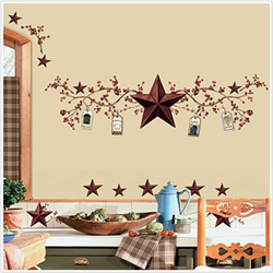 Country Stars & Berries Peel & Stick Wall Decals