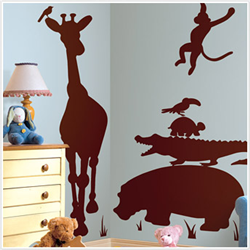 Animal Silhouettes (Brown) Peel & Stick MegaPack Wall Decals