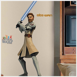 Star Warsâ„¢: The Clone Wars Obi-Wan Glow in the Dark Giant Wall Decal