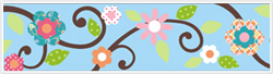 Scroll Floral Peel & Stick Border - Blue/Brown