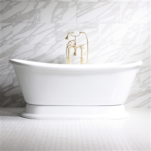 'FIAMATTA' 59" WHITE Pedestal Tub