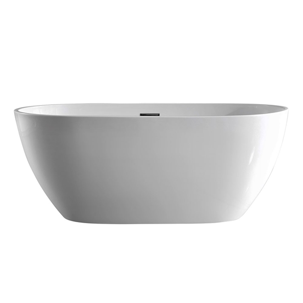 SanSiro 'AquinoTS71CAJ' 71 x 32 inch Center Drain HEATED AIR JETTED High Gloss White ACRYLIC Freestanding Bathtub