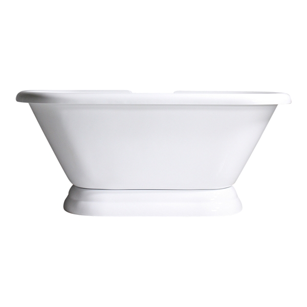 SANSIRO 59" Hotel Collection Heated Air Jetted 'TSVTADB59' WHITE Double Ended CoreAcryl Acrylic  Pedestal Tub plus Drain