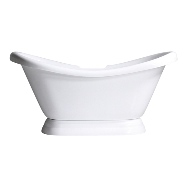 SANSIRO 59" Hotel Collection Heated Air Jetted 'TSVTADS59' WHITE Double Slipper CoreAcryl Acrylic  Pedestal Tub plus Drain