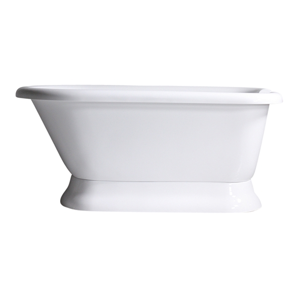 SANSIRO 53" Hotel Collection Heated Air Jetted 'TSVTAFL53' WHITE Classic Style CoreAcryl Acrylic  Pedestal Tub plus Drain