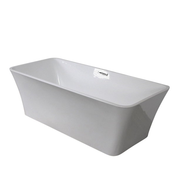 SanSiro 'SandavaTS73CAJ' 73 x 31.5 inch HEATED AIR JETTED Gloss White ACRYLIC Freestanding Bathtub