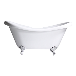 HOTEL COLLECTION  'TSHDS67' 67 Inch Double Slipper CoreAcryl Acrylic Clawfoot Tub with Drain
