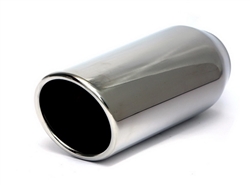 Yonaka Stainless Steel 2.5" Inlet / 3.5" Outlet Angled Cut Rolled Exhaust Tip - 9" Long