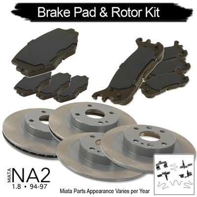 RSpeed Complete Brake Kit: Pads & Rotors for 1.8 Miata 1995-97 Maintenance Package