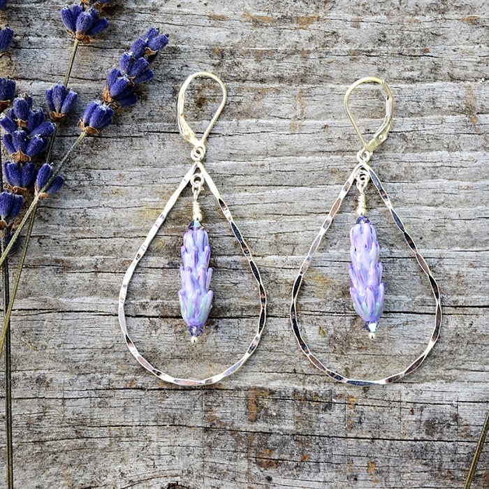 Lavender Teardrop Earrings