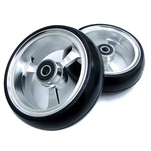 Durable Wheelchair Parts & Accessories | 3" x 1.4" EPIC Alum Soft Roll Caster Wheel, 5/16" Bearing