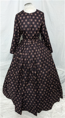 Black Patterned Day Dress | Gettysburg Emporium
