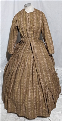 Tan Day Dress with Floral Pattern | Gettysburg Emporium