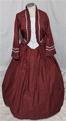 Brick Red Paisley Tea Dress | Gettysburg Emporium
