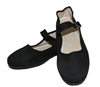 Black Cloth Flats with Strap