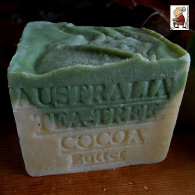 Aged Australian Tea Tree with Cocoa Butter Natural Artisan Soap Bar 
Tea tree oil is well known for its skin healing properties and fresh scent