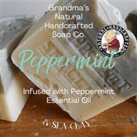 Peppermint with Sea Clay  Soap is suitable for use on oily skin, acne, and blackheads.