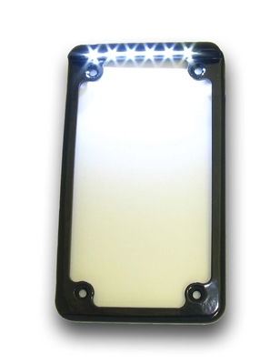 Complete black 3 inch vertical motorcycle frame. 6 HID style LEDs for bright output