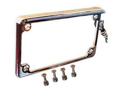 Chrome Motorcycle plate frame with LEDs harcore lighting