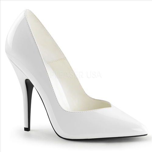 Smooth White Patent Leather Womens Pump