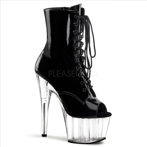 Energetic Black Shiny Patent Ankle Boot