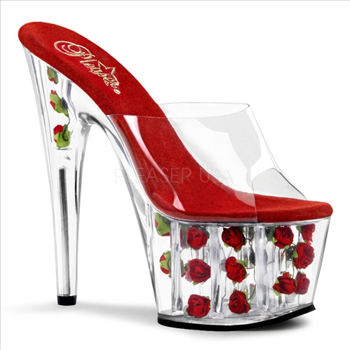 Red Roses Platform Amorous Exotic Dancer Shoe