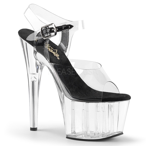 Clear Platform Black Insole Clear Ankle Strap Shoe