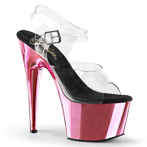 Baby Pink Chrome Ankle Strap Exotic Dance Shoe