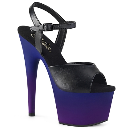 adore 709bp black faux leather blue purple ombre