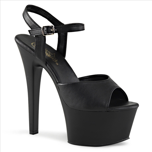 Very popular are these matte black platform shoe which are the first choice for exotic dancers these days. It's styled with a 6 inch heel, 2 1/4 inch platform.