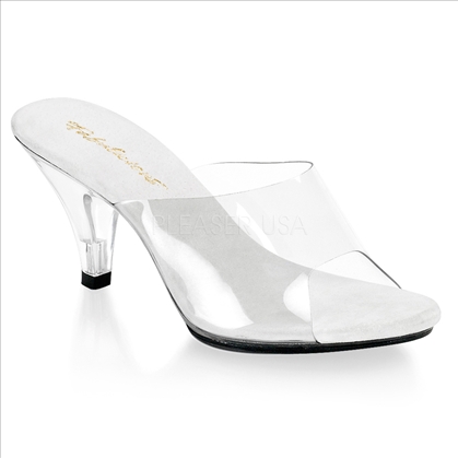 Not only are these women's bedroom slippers, they are also every day wear shoes fashioned with clear vamp and soft insole with silver vinyl trim. 