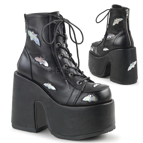 Holographic black camel boot