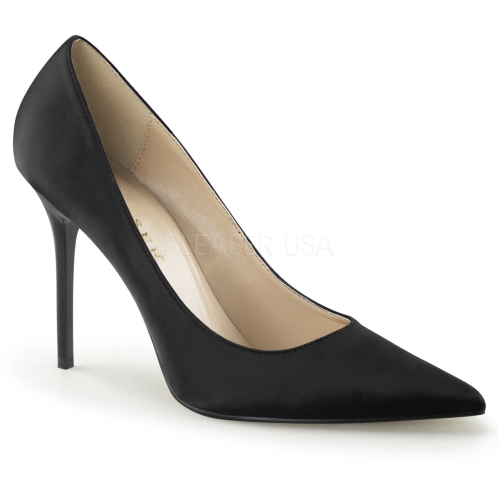 black satin business shoes