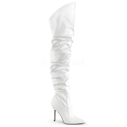 white scrunch boot for women