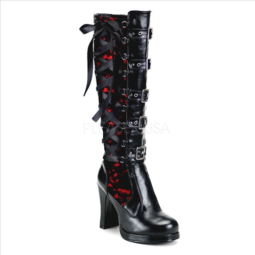 5 buckles knee high goth boots
