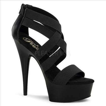 Matte Black Wideband Crisscross Strappy Shoe