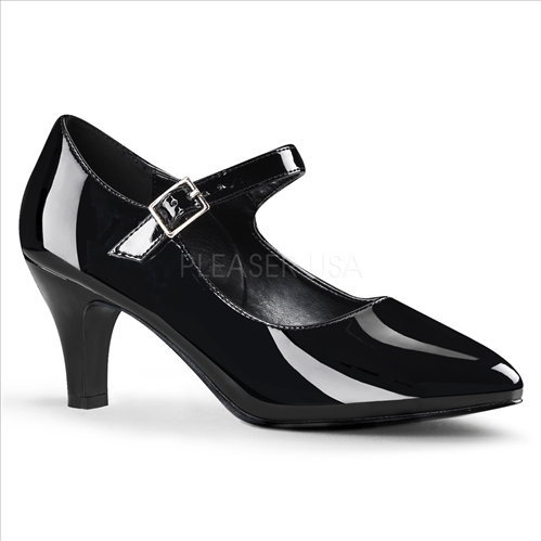 sophisticated Mary Jane pumps black shiny patent
