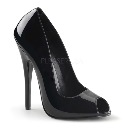 open toe high 6 inch stiletto heel shoe