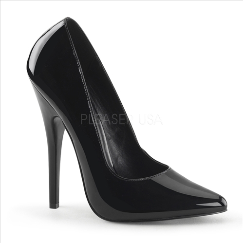 classic pump shiny black patent pointed toe shoe