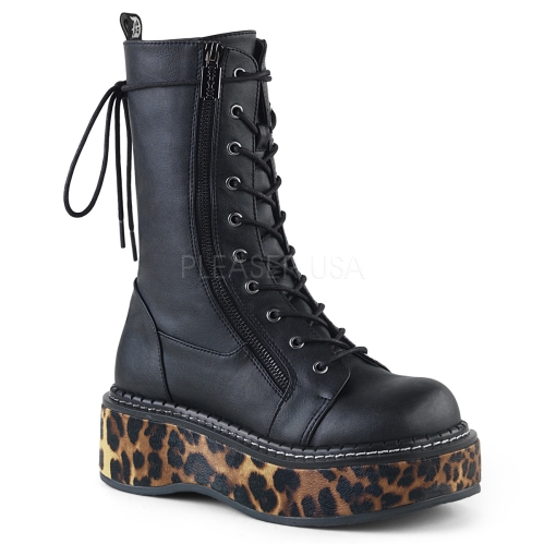 Domonia EMILY-350 Pleaser Calf High Lace-Up Boot