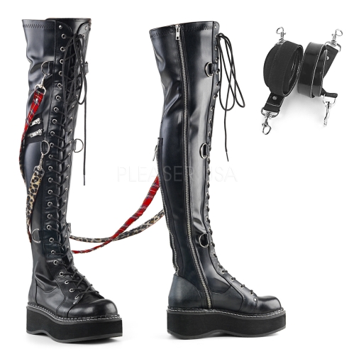 Domonia EMILY-377 Over-the-Knee Lace-Up Goth Boots