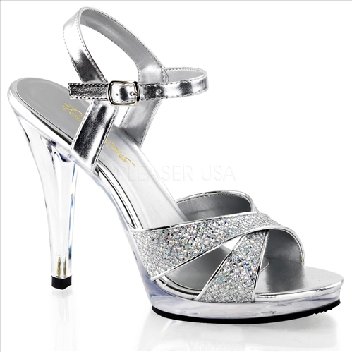 Silver with multi-glitter wedding shoes