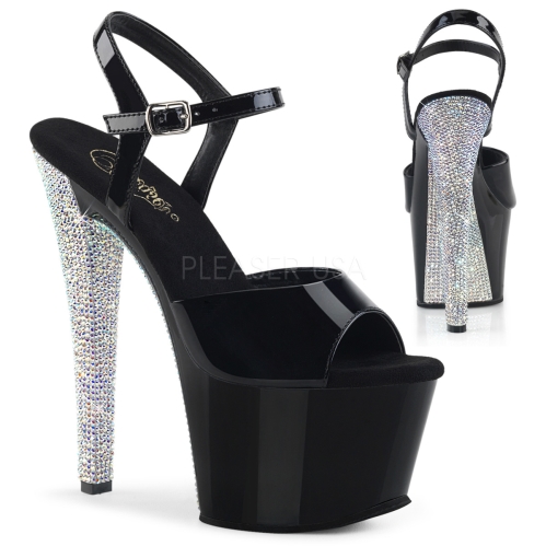 SKY-309CHRS 7 inch Heel Silver Rhinestone Heel