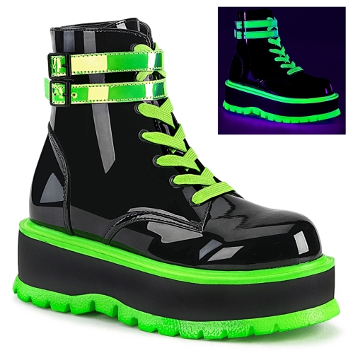 slacker 52 black patent uv iridescent green