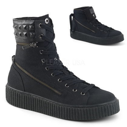 Domonia SNEEKER-270 LaceUp Black Canvas High Tops