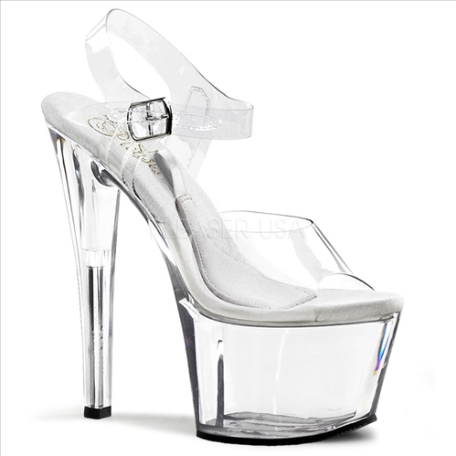 Money Jar Ankle Strap Clear Exotic Dance Shoe