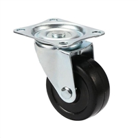1" Inch Plastic  Caster Rubber Wheel with Top Plate