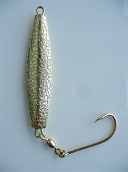 4 Oz. Gold Hammered Diamond Jig - OE Fishing Tackle